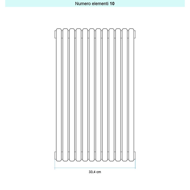 Irsap Design-Heizkörper ARPA 23 vertikal, 10 Glieder, H 182 × B 34,4 × T 5 cm, Beige RAL 1019 matt (Farbcode 3V) SI11820103VIR01A01