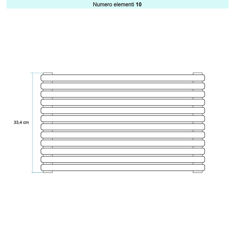 Irsap Design-Heizkörper ARPA 23 horizontal, 10 Glieder, H 34,4 × B 92 × T 5 cm, Gunmetal-Grau seidenmatt (Farbcode 7K) SI10920107KIR01H01