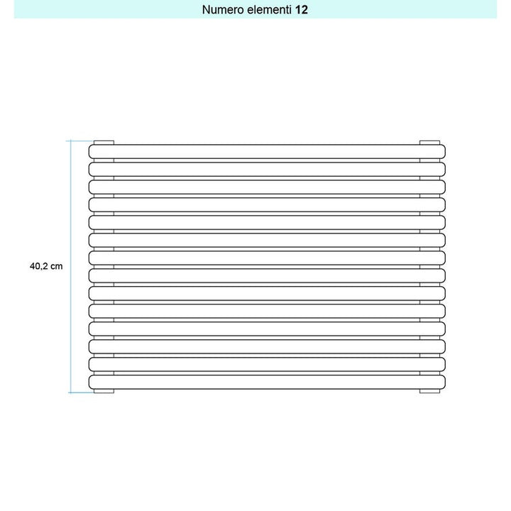 Irsap Design-Heizkörper ARPA 23 horizontal, 12 Glieder, H 41,2 × B 92 × T 5 cm, Beige RAL 1001 seidenmatt (Farbcode 68) SI109201268IR01H01