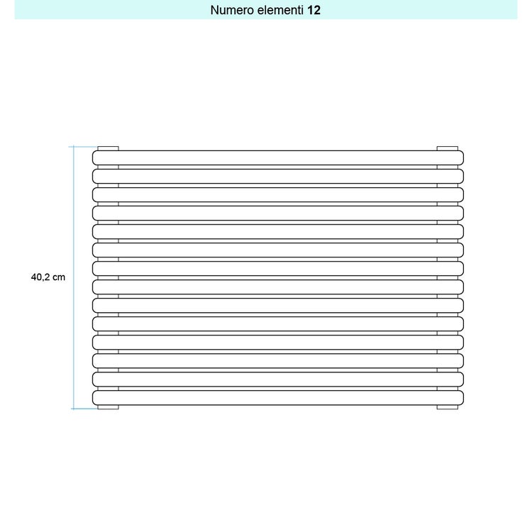 Irsap Design-Heizkörper ARPA 23 horizontal, 12 Glieder, H 41,2 × B 122 × T 5 cm, Gunmetal-Grau seidenmatt (Farbcode 7K) SI11220127KIR01H01