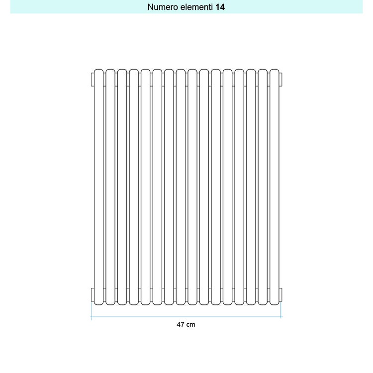Irsap Design-Heizkörper ARPA 23 vertikal, 14 Glieder, H 182 × B 48 × T 5 cm, Reinorange RAL 2004 seidenmatt (Farbcode 64) SI118201464IR01A01
