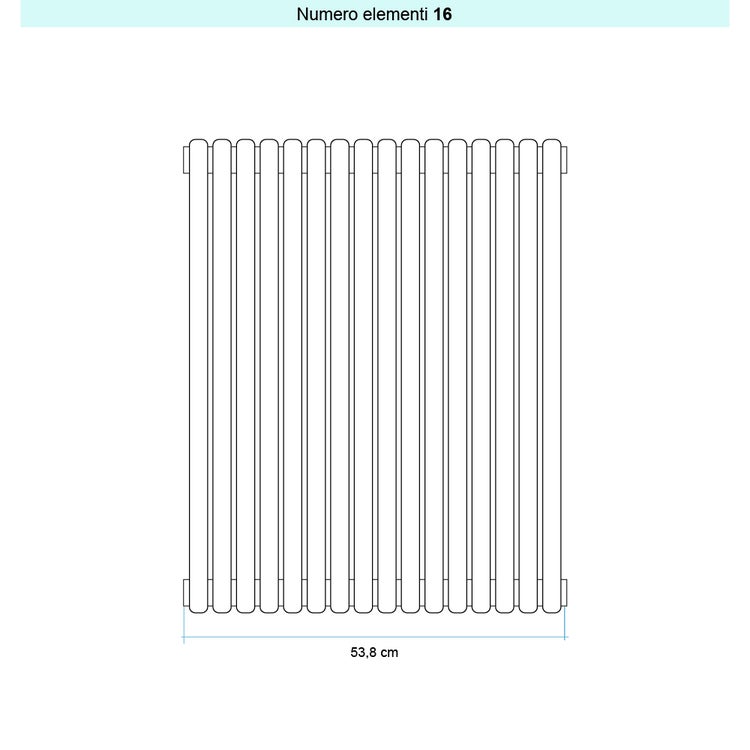 Irsap Design-Heizkörper ARPA 23 vertikal, 16 Glieder, H 202 × B 54,8 × T 5 cm, Reinweiß RAL 9010 matt (Farbcode 7F) SI12020167FIR01A01