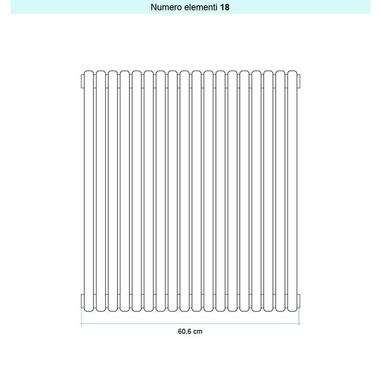 Irsap Design-Heizkörper ARPA 23 vertikal, 18 Glieder, H 92 × B 60,6 × T 5 cm, Perlweiß Strukturlack (Farbcode 16) SI109201816IR01A01