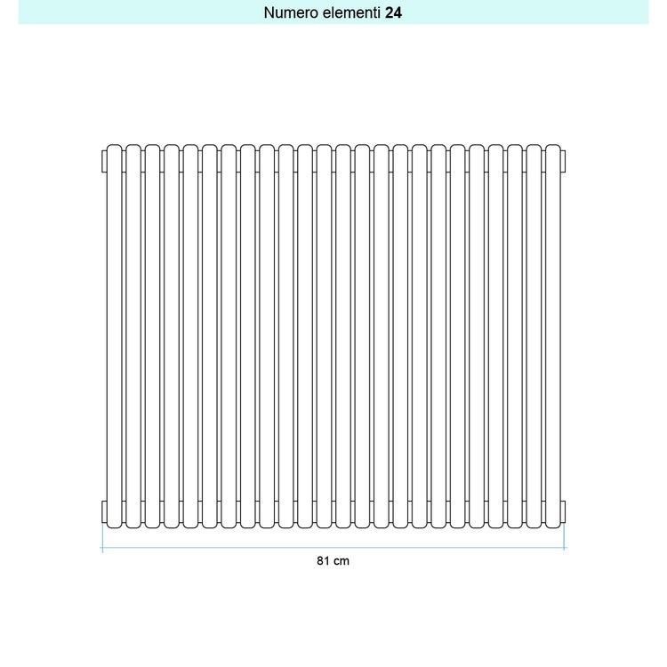 Irsap Design-Heizkörper ARPA 23 vertikal, 24 Glieder, H 202 × B 81 × T 5 cm, Mittelgrau Strukturlack (Farbcode 4D) SI12020244DIR01A01