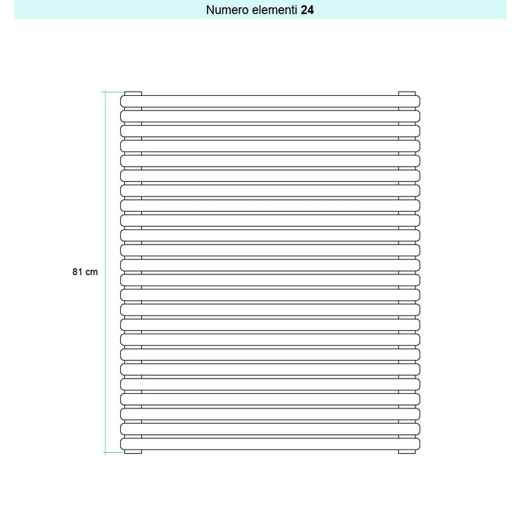 Irsap Design-Heizkörper ARPA 23 horizontal, 24 Glieder, H 81 × B 75 × T 5 cm, Weiß Standard glänzend (Farbcode 01) SI107502401IR01H01