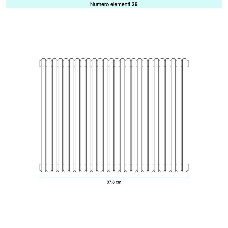 Irsap Design-Heizkörper ARPA 23 vertikal, 26 Glieder, H 182 × B 87,8 × T 5 cm, Weiß Standard glänzend (Farbcode 01) SI118202601IR01A01