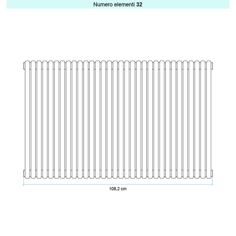 Irsap Design-Heizkörper ARPA 23 vertikal, 32 Glieder, H 182 × B 108,2 × T 5 cm, Graphitschwarz Strukturlack (Farbcode 18) SI118203218IR01A01
