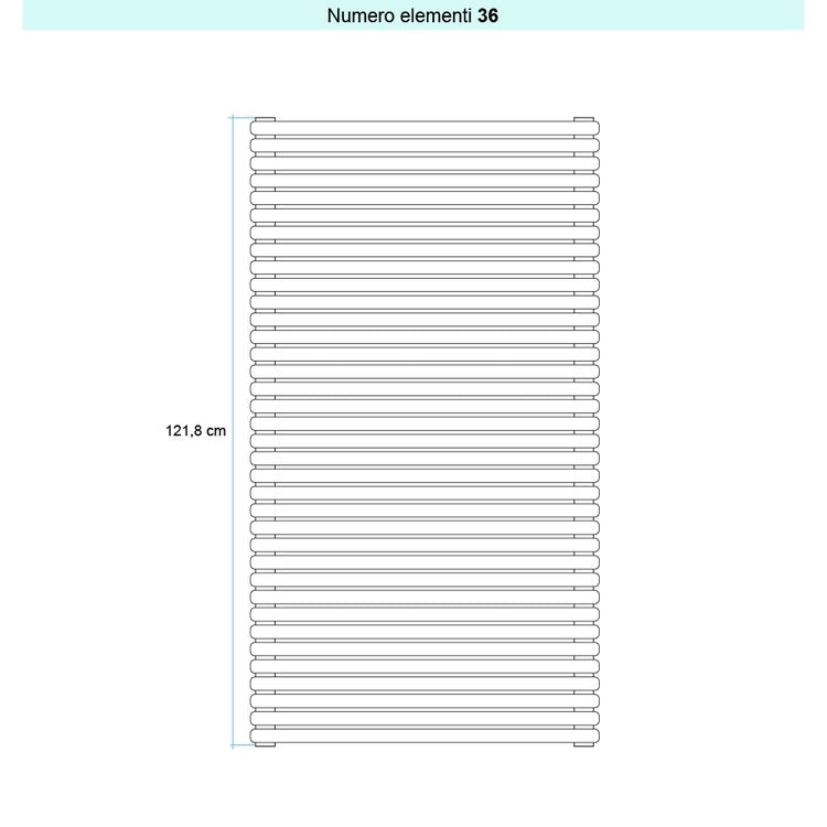 Irsap Design-Heizkörper ARPA 23 horizontal, 36 Glieder, H 121,8 × B 85 × T 5 cm, Weiß Standard glänzend (Farbcode 01) SI108503601IR01H01