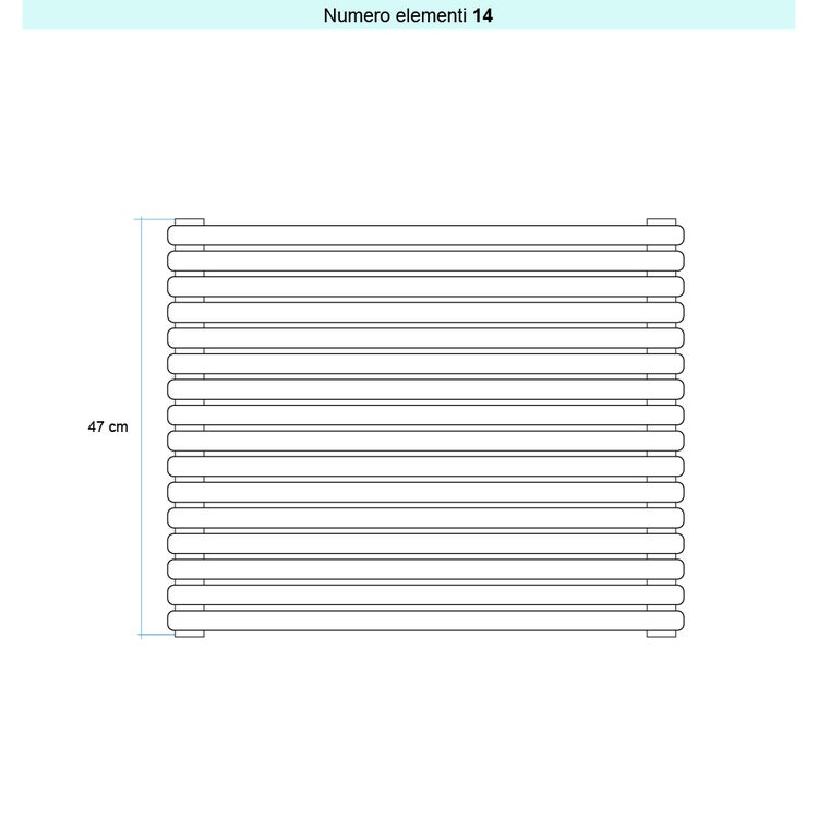 Irsap Design-Heizkörper ARPA 23 horizontal, 14 Glieder, H 47 × B 55 × T 5 cm, Weiß Standard glänzend (Farbcode 01) SI105501401IR01H01