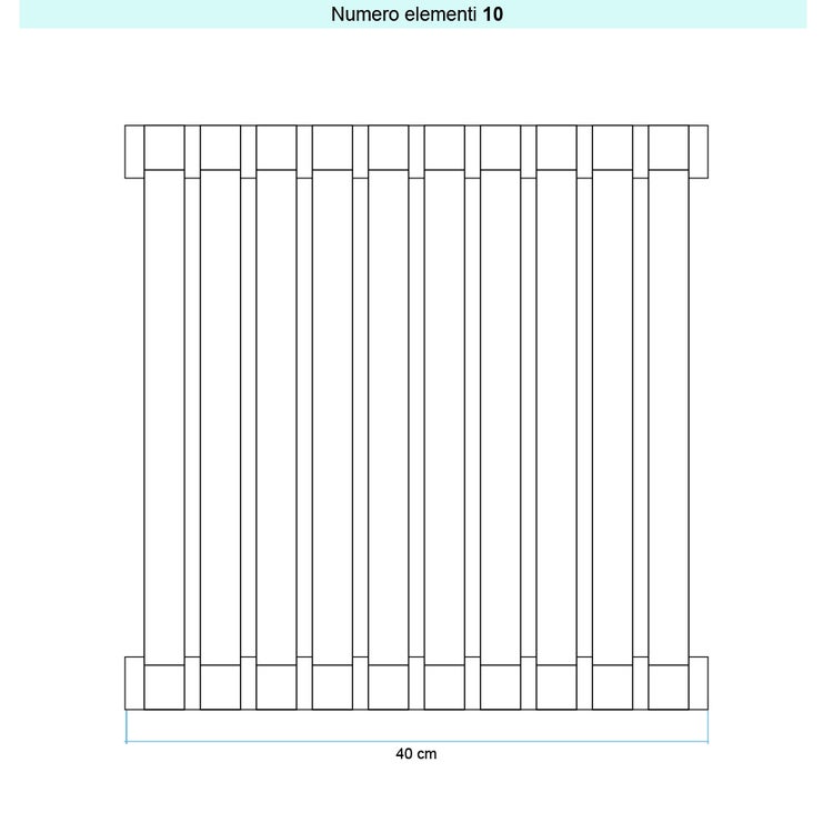 Irsap Design-Heizkörper SAX vertikal, 10 Glieder, H 180 × B 40,4 × T 5,5 cm, Ockergelb RAL 1024 matt (Farbcode 4V) SX11800104VIR01A01
