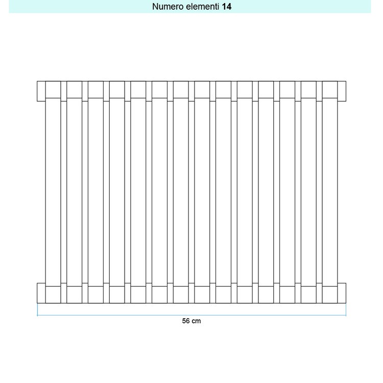 Irsap Design-Heizkörper SAX vertikal, 14 Glieder, H 180 × B 56,4 × T 5,5 cm, Salbeigrün RAL 6021 matt (Farbcode 2V) SX11800142VIR01A01