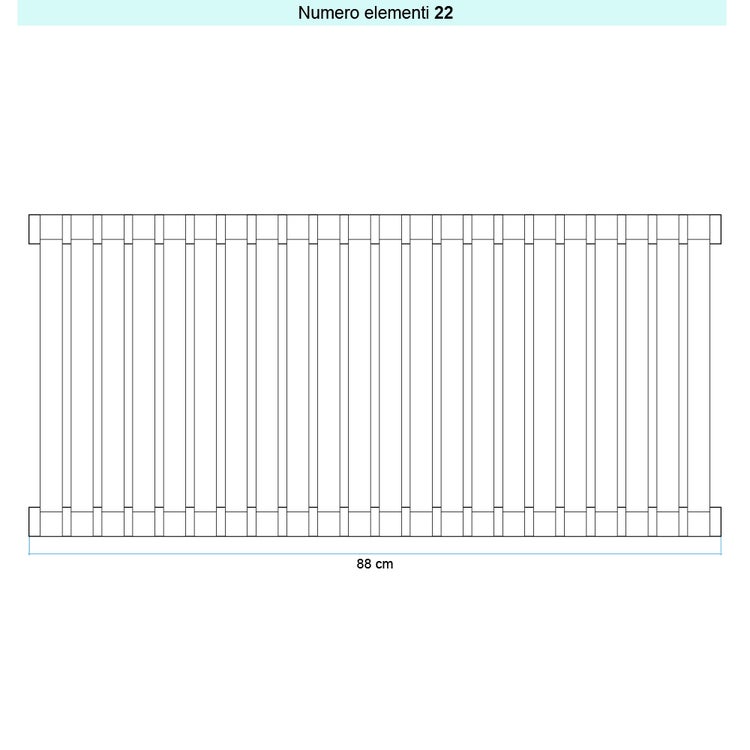Irsap Design-Heizkörper SAX vertikal, 22 Glieder, H 63 × B 88 × T 5,5 cm, Mittelgrau Strukturlack (Farbcode 4D) SX10630224DIR01A01