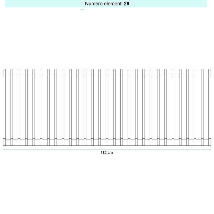 Irsap Design-Heizkörper SAX vertikal, 28 Glieder, H 63 × B 112 × T 5,5 cm, Perlgrau Strukturlack (Farbcode L6) SX1063028L6IR01A01