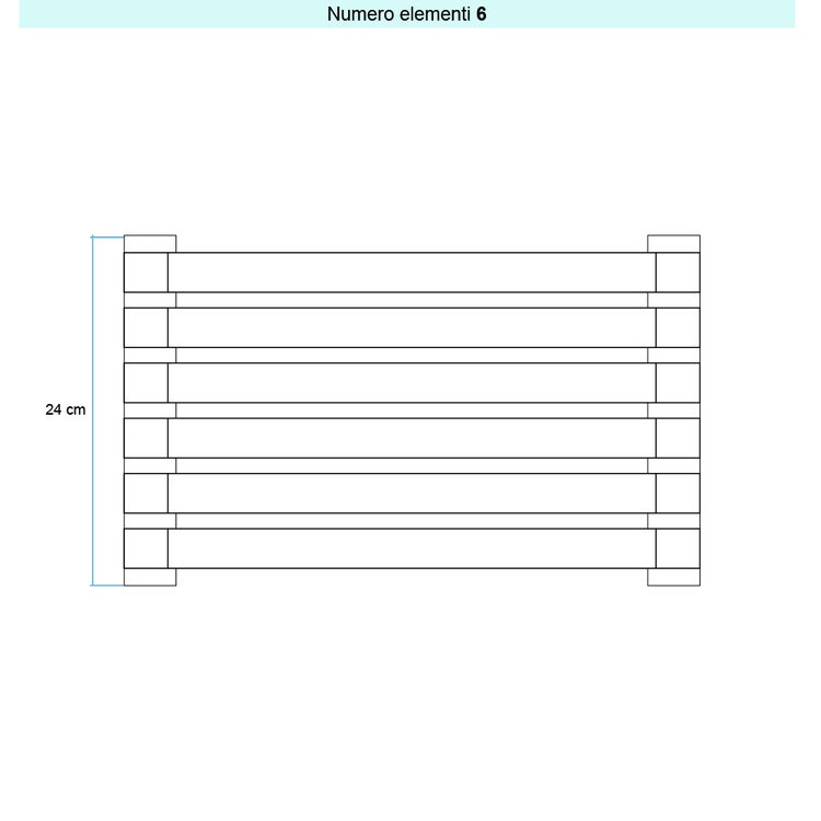 Irsap Design-Heizkörper SAX 2 horizontal, 6 Glieder, H 24 × B 180 × T 8 cm, Schwarz satiniert Strukturlack (Farbcode 30) SX218000630IR01H01