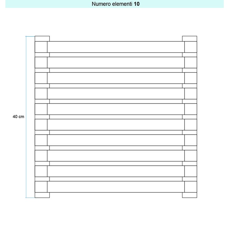 Irsap Design-Heizkörper SAX 2 horizontal, 10 Glieder, H 40 × B 150 × T 8 cm, Mittelgrau Strukturlack (Farbcode 4D) SX21500104DIR01H01