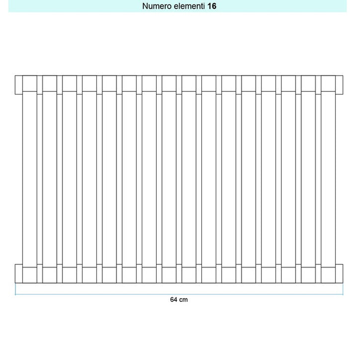 Irsap Design-Heizkörper SAX 2 vertikal, 16 Glieder, H 83 × B 64 × T 8 cm, Tabakbraun Strukturlack (Farbcode 1B) SX20830161BIR01A01