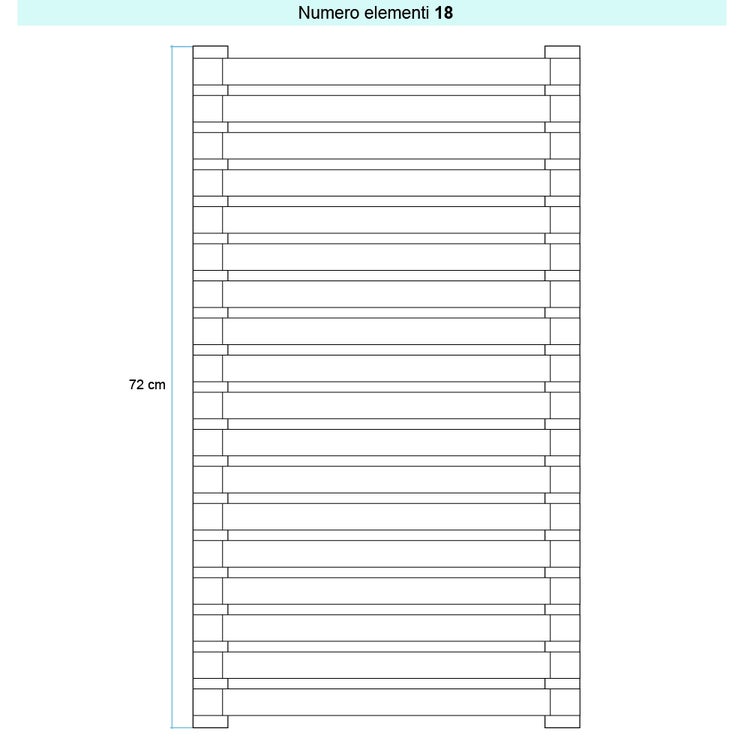 Irsap Design-Heizkörper SAX 2 horizontal, 18 Glieder, H 72 × B 200 × T 8 cm, Weiß Standard glänzend (Farbcode 01) SX220001801IR01H01