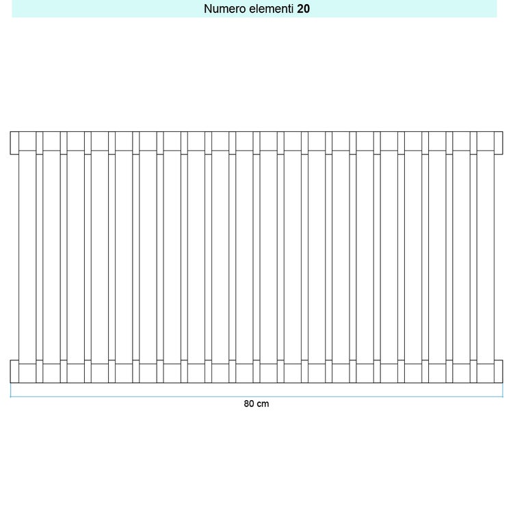 Irsap Design-Heizkörper SAX 2 vertikal, 20 Glieder, H 180 × B 80 × T 8 cm, Weiß RAL 9016 matt (Farbcode Y5) SX2180020Y5IR01A01