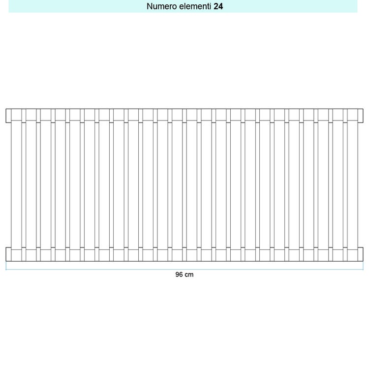 Irsap Design-Heizkörper SAX 2 vertikal, 24 Glieder, H 83 × B 96 × T 8 cm, Weiß Standard glänzend (Farbcode 01) SX208302401IR01A01
