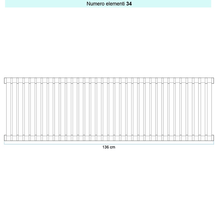 Irsap Design-Heizkörper SAX 2 vertikal, 34 Glieder, H 68 × B 136 × T 8 cm, Weiß Standard glänzend (Farbcode 01) SX206803401IR01A01