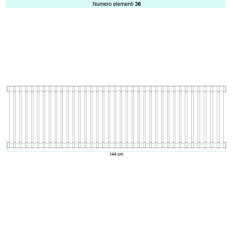 Irsap Design-Heizkörper SAX 2 vertikal, 36 Glieder, H 63 × B 144 × T 8 cm, Weiß Standard glänzend (Farbcode 01) SX206303601IR01A01