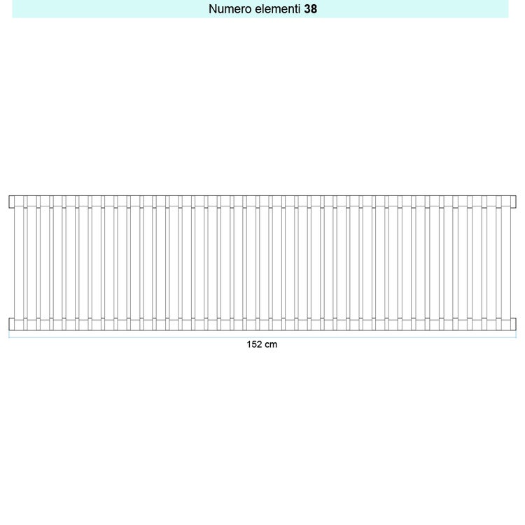 Irsap Design-Heizkörper SAX 2 vertikal, 38 Glieder, H 53 × B 152 × T 8 cm, Perlgrau Strukturlack (Farbcode L6) SX2053038L6IR01A01