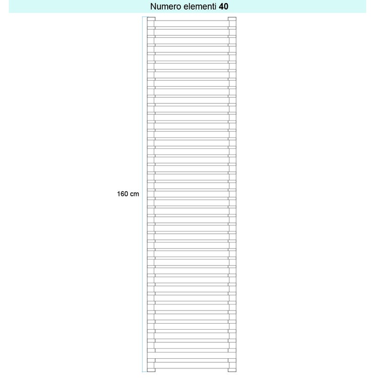 Irsap Design-Heizkörper SAX 2 horizontal, 40 Glieder, H 160 × B 63 × T 8 cm, Weiß Standard glänzend (Farbcode 01) SX206304001IR01H01