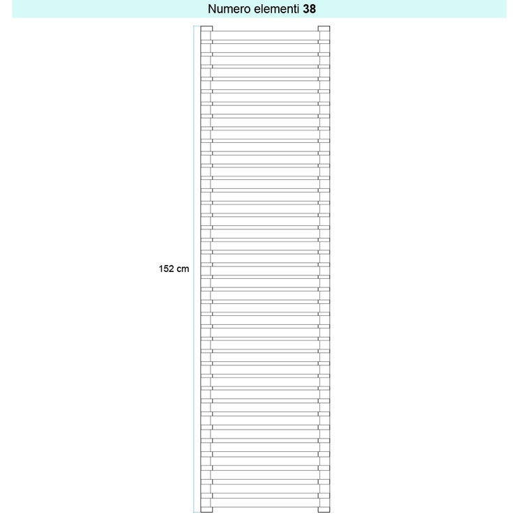 Irsap Design-Heizkörper SAX 2 horizontal, 38 Glieder, H 152 × B 85 × T 8 cm, Weiß Standard glänzend (Farbcode 01) SX208503801IR01H01