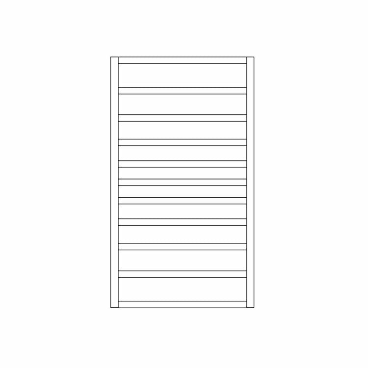 Irsap Badheizkörper TOLÉ, 11 Rohre, H 84,2 × B 58,1 × T 4,74 cm, für Warmwasserbetrieb, Chrom (Farbcode 50) TCP058B50IR01NNN01