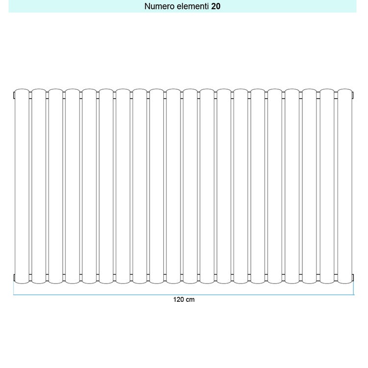 Irsap Design-Heizkörper ELLIPSIS_V, 20 Glieder, H 70 × B 120 × T 5,3 cm, Perlweiß Strukturlack (Farbcode 16) TL107002016IR01A