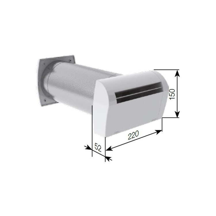 Irsap Kit Luftansaugung selbstregelnd mit Schallabsorption, Durchsatz 30 m³/h SILEM AUTO TPLBOC0030AK0