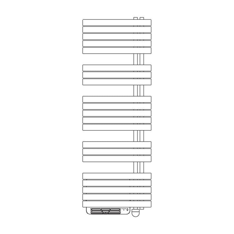 Irsap Elektro-Design-Heizkörper SOUL_S AIR, 21 Rohre, 4 Segmente, H 160 × B 55 × T 11 cm, Schwarz matt (Farbcode K1) UBM055ZK1IR01NNN01