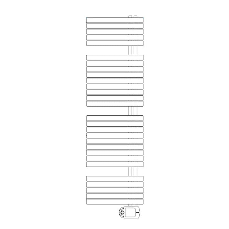 Irsap Elektro-Design-Heizkörper SOUL_S, 28 Rohre, 3 Segmente, H 184,8 × B 55 × T 3,8 cm, mit elektronischer Steuerung, Weiß Standard glänzend (Farbcode 01) URE055H01IR01NNN01