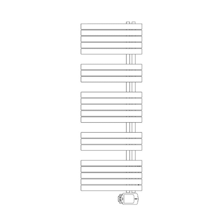 Irsap Elektro-Design-Heizkörper SOUL_S, 21 Rohre, 4 Segmente, H 154 × B 55 × T 3,8 cm, mit elektronischer Steuerung, Weiß Standard glänzend (Farbcode 01) URM055H01IR01NNN01