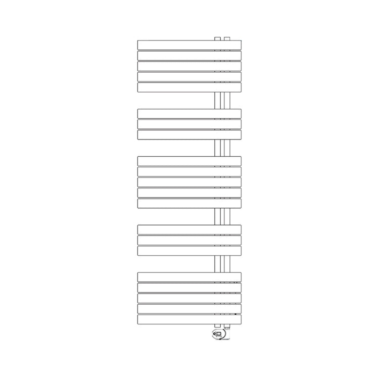 Irsap Elektro-Design-Heizkörper SOUL_S, 21 Rohre, 4 Segmente, H 154 × B 55 × T 3,8 cm, mit integriertem Bluetooth-Modul, Weiß Standard glänzend (Farbcode 01) URM055Y01IR01NNN01