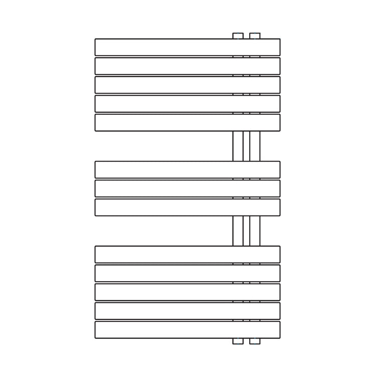 Irsap Design-Heizkörper SOUL_S, 13 Rohre, 2 Segmente, H 92,4 × B 55 × T 3,8 cm, Weiß Standard glänzend (Farbcode 01) URP055B01IR01NNN01