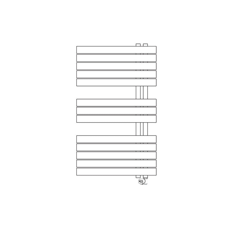 Irsap Elektro-Design-Heizkörper SOUL_S, 13 Rohre, 2 Segmente, H 92,4 × B 55 × T 3,8 cm, mit integriertem Bluetooth-Modul, Weiß Standard glänzend (Farbcode 01) URP055Y01IR01NNN01