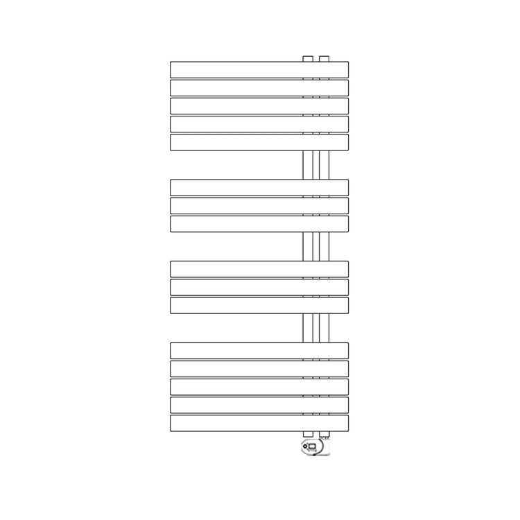 Irsap Elektro-Design-Heizkörper SOUL_S, 16 Rohre, 3 Segmente, H 117,6 × B 55 × T 3,8 cm, mit integriertem Bluetooth-Modul, Weiß Standard glänzend (Farbcode 01) URS055Y01IR01NNN01