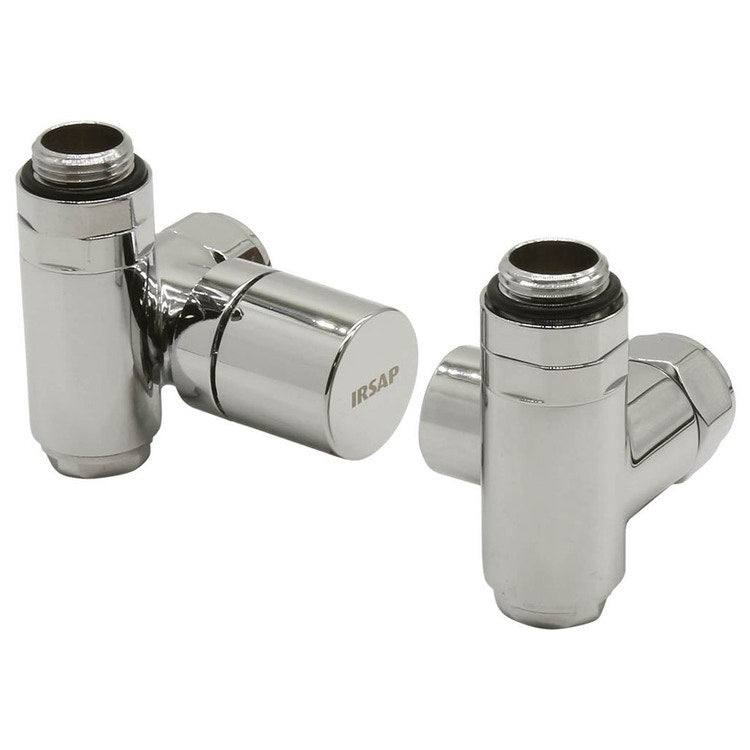 Irsap Kit linkes Ventil und rechtes Eckstück Sparschal, thermostatisch für Mischbetrieb, Anschluss Kupfer/Mehrschicht 1/2", Chromoberfläche VALKITSQMISTS50