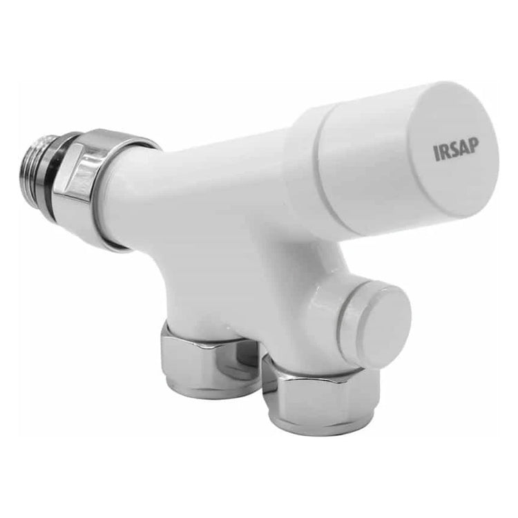 Irsap Ventil-Set Einrohr, thermostatisierbar, Durchgangsform 1/2", Weiß Standard glänzend (Farbcode 01) VALMONDIR01