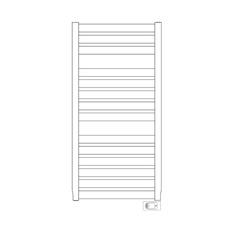 Irsap Elektro-Badheizkörper VELA, 14 Rohre, 2 Segmente, H 112 × B 56 × T 3 cm, mit elektronischer Steuerung, Weiß Standard glänzend (Farbcode 01) VEM056H01IR01NNN01