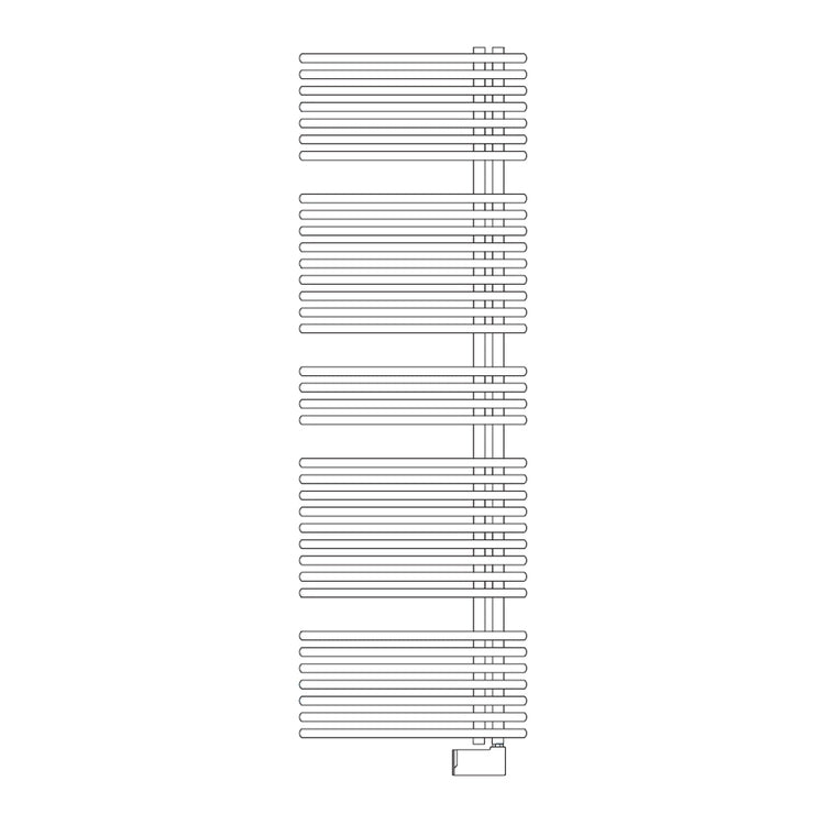 Irsap Elektro-Badheizkörper FUNKY_S, 36 Rohre, 4 Segmente, H 184,2 × B 60 × T 6,2 cm, Schwarz matt YRG060EK1IR01NNN01