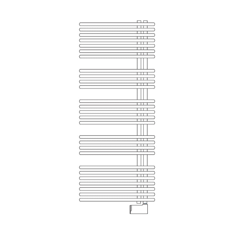 Irsap Elektro-Badheizkörper FUNKY_S, 27 Rohre, 4 Segmente, H 145,5 × B 60 × T 6,2 cm, Weiß Standard glänzend (Farbcode 01) YRL060E01IR01NNN01
