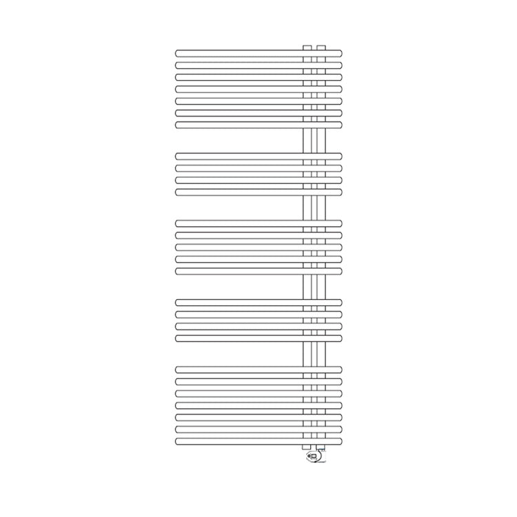 Irsap Elektro-Badheizkörper FUNKY_S, 27 Rohre, 4 Segmente, H 145,5 × B 60 × T 5 cm, mit integriertem Bluetooth-Modul, Weiß Standard glänzend (Farbcode 01) YRL060Y01IR01NNN01