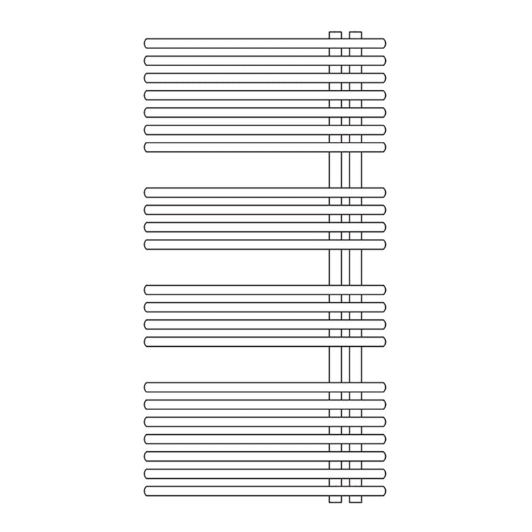 Irsap Design-Heizkörper FUNKY_S, 22 Rohre, 3 Segmente, H 117 × B 50 × T 6,2 cm, Salbeigrün RAL 6021 matt (Farbcode 2V) YRM050B2VIR01NNN01