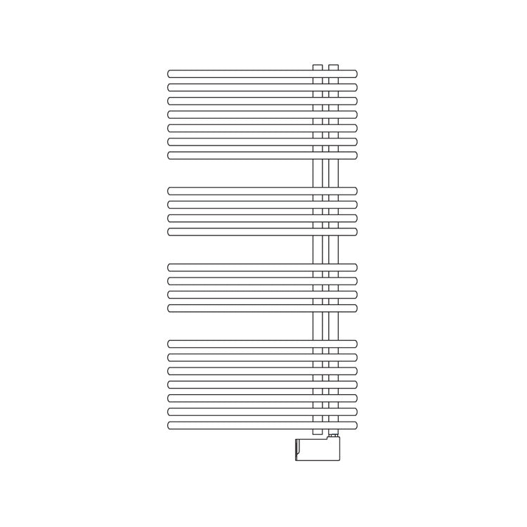 Irsap Elektro-Badheizkörper FUNKY_S, 22 Rohre, 3 Segmente, H 117 × B 50 × T 6,2 cm, Weiß Standard glänzend (Farbcode 01) YRM050E01IR01NNN01