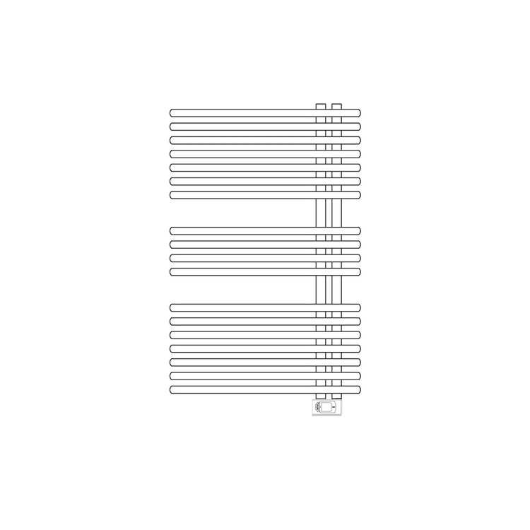 Irsap Elektro-Badheizkörper FUNKY_S, 18 Rohre, 2 Segmente, H 92,8 × B 50 × T 6,2 cm, Schwarz matt YRS050HK1IR01NNN01