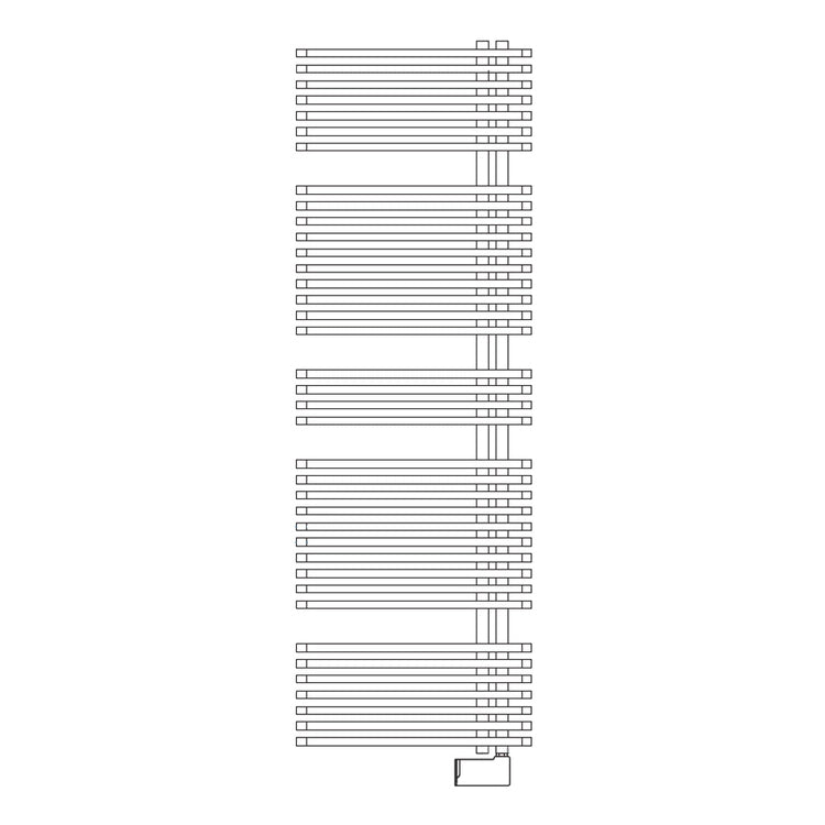 Irsap Elektro-Design-Heizkörper JAZZ_S, 38 Rohre, 4 Segmente, H 182 × B 50 × T 5,5 cm, mit elektronischer WLAN-Steuerung, Weiß Standard glänzend (Farbcode 01) ZRG050E01IR01NNN