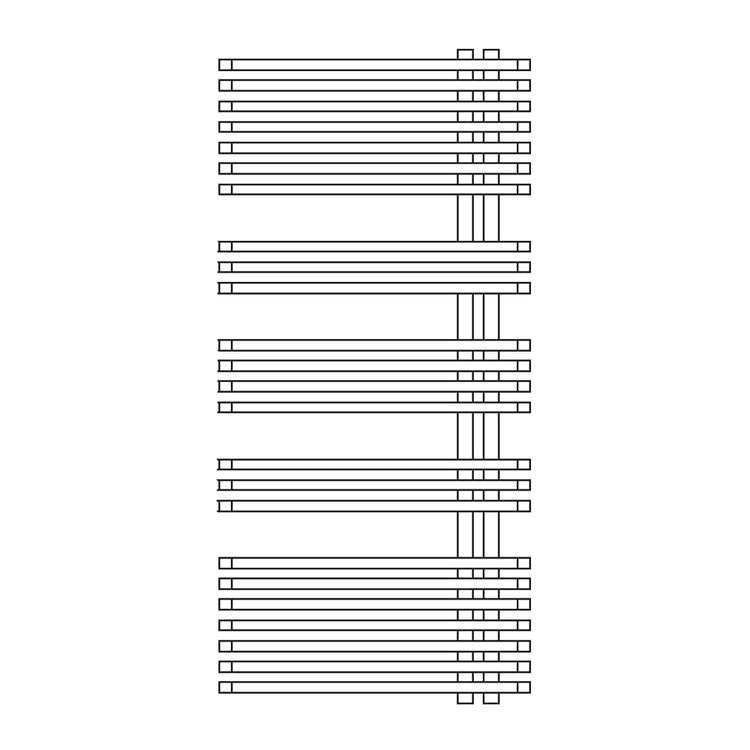 Irsap Design-Heizkörper JAZZ_S, 24 Rohre, 4 Segmente, H 126 × B 50 × T 6,7 cm, Weiß RAL 9016 matt (Farbcode Y5) ZRM050BY5IR01NNN01