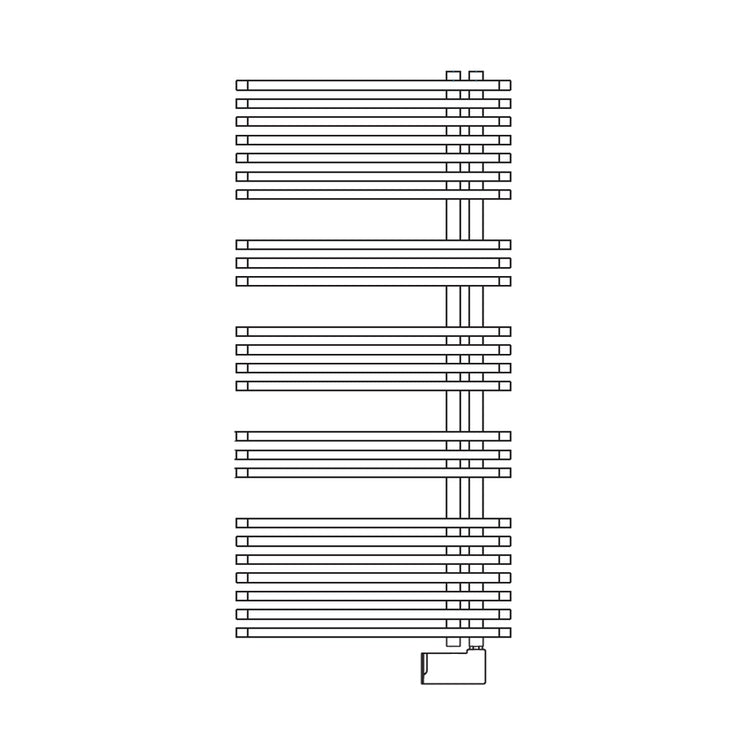Irsap Elektro-Design-Heizkörper JAZZ_S, 24 Rohre, 4 Segmente, H 126 × B 50 × T 5,5 cm, mit elektronischer WLAN-Steuerung, Weiß Standard glänzend (Farbcode 01) ZRM050E01IR01NNN01